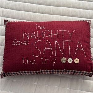 Hand Crafted Festive Red Holiday Pillow New ✨